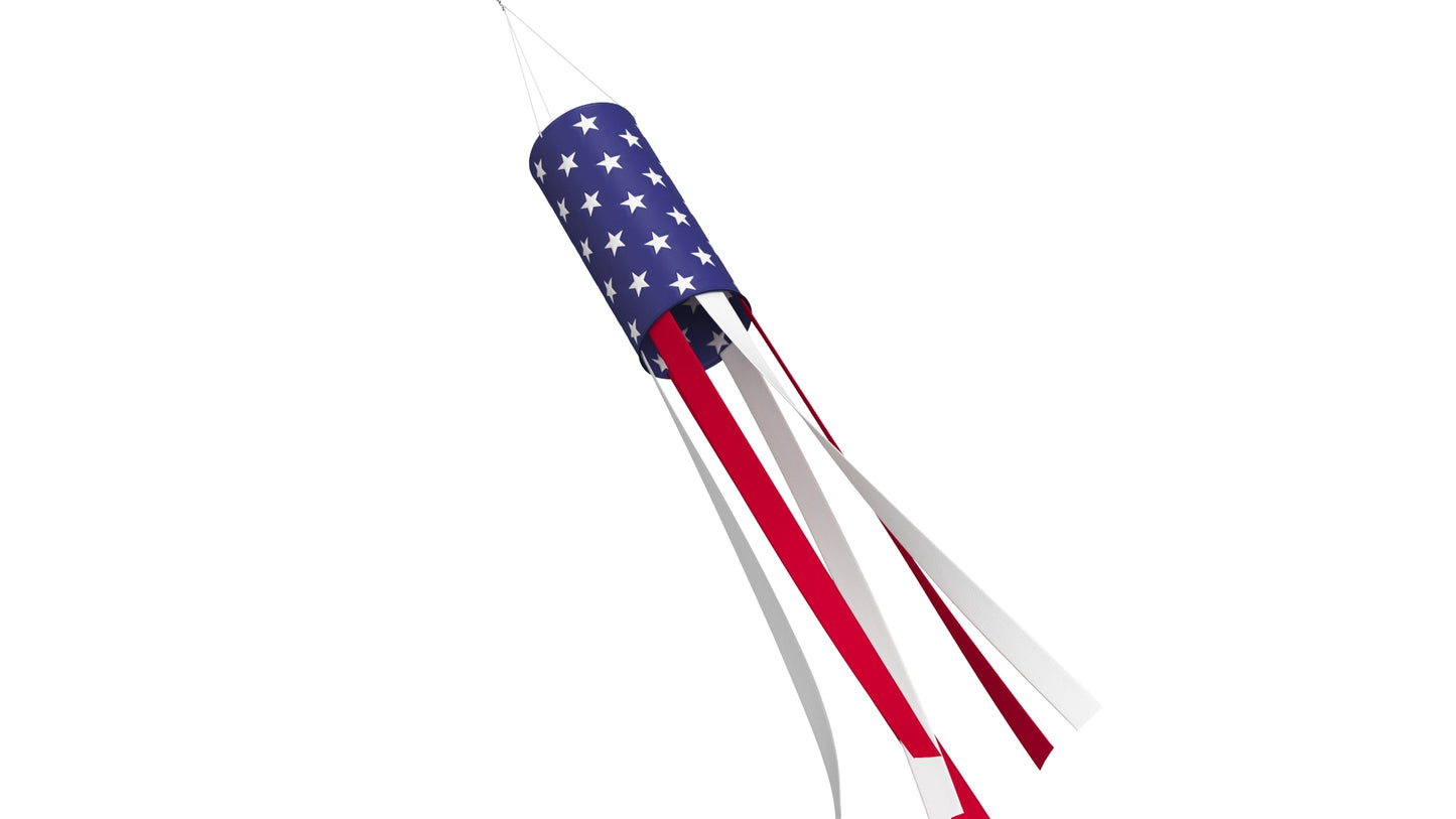 American Flag Windsock 3D Model