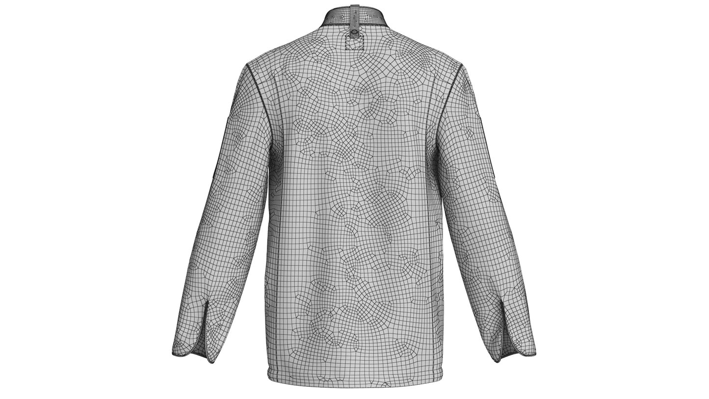 Black Chef Jacket 3D Model
