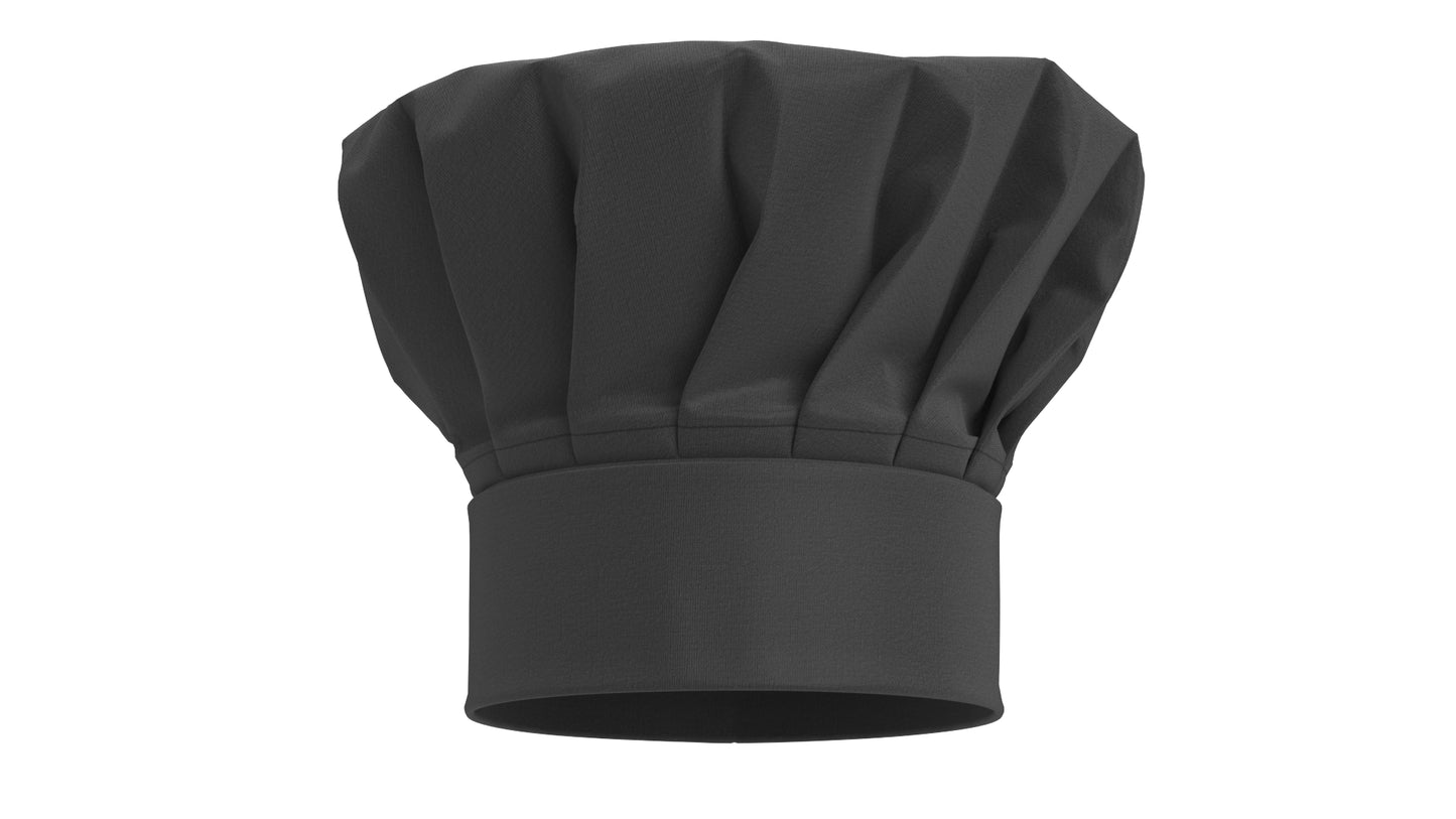 Chef Hat 03 Black 3D Model