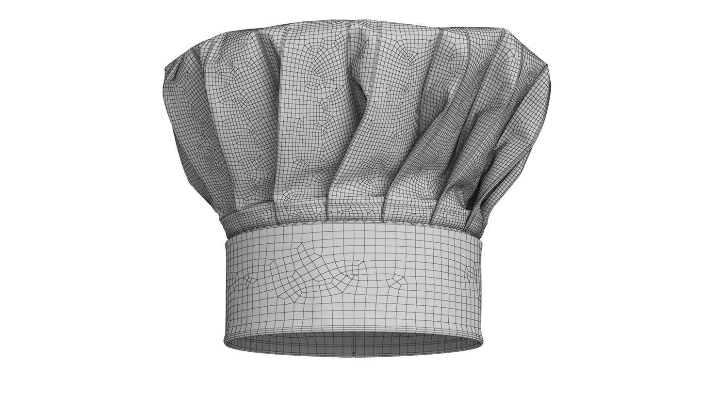 Chef Hat 03 Black 3D Model