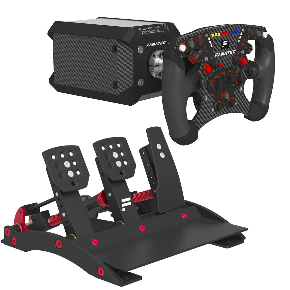 fanatec wheel and pedals Fanatec Clubsport Steering Wheel and Pedals 3D Model – FaceQuad