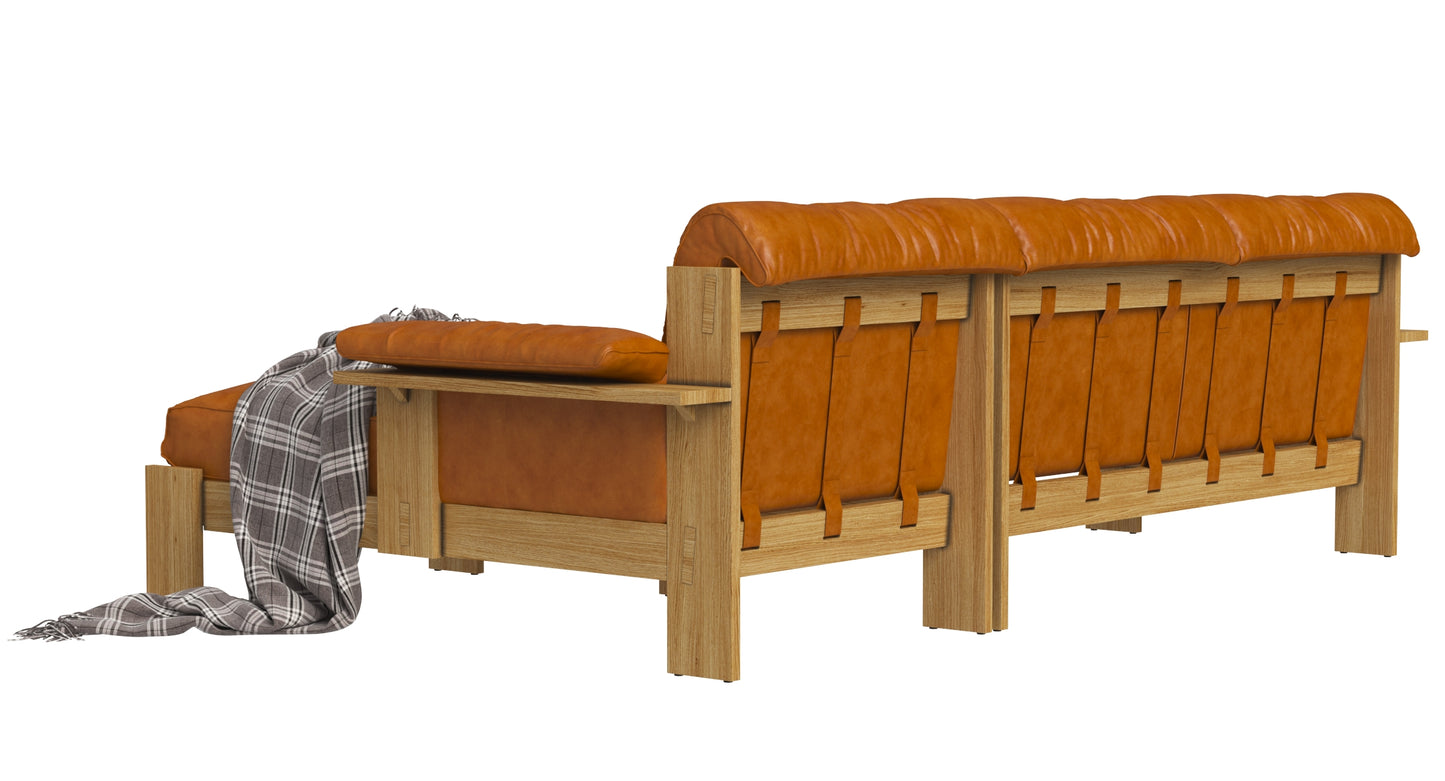Crate and Barrel Shinola Runwell Wood Frame Leather Corner 3D Model