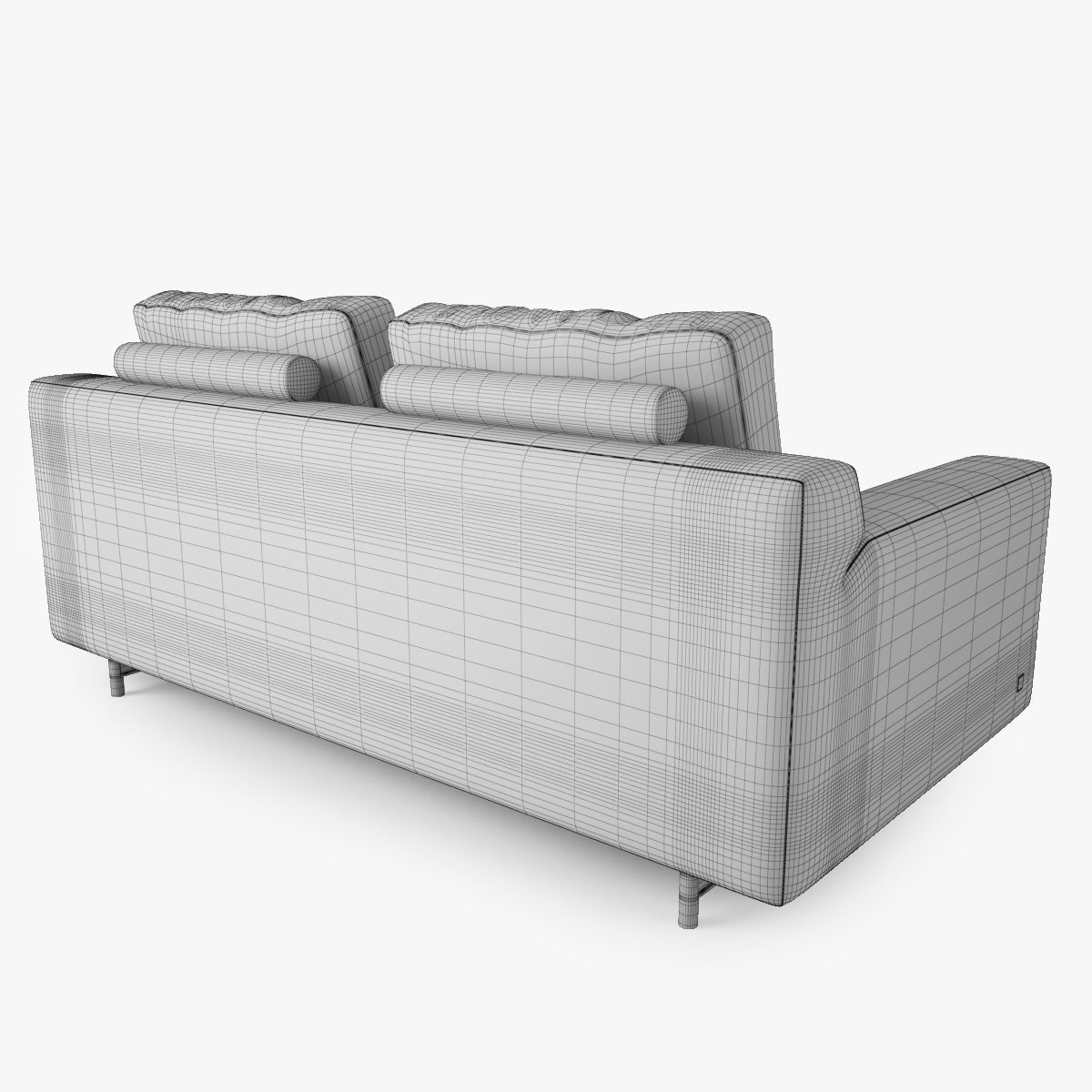 FREE Modern Fabric Sofa 2 Seat 3D Model