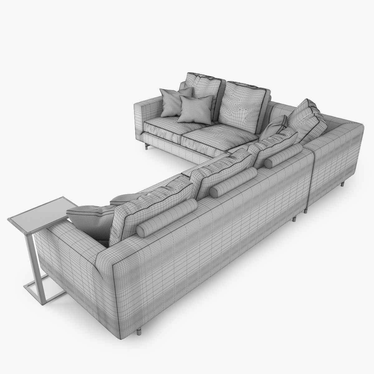 FREE Modern Fabric Sofa Set 3D Model
