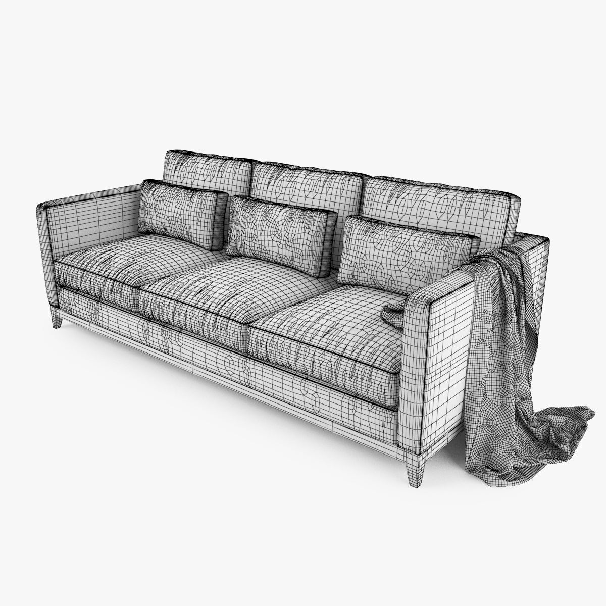 Crate and Barrel Taraval 3 Seat Sofa 3D Model