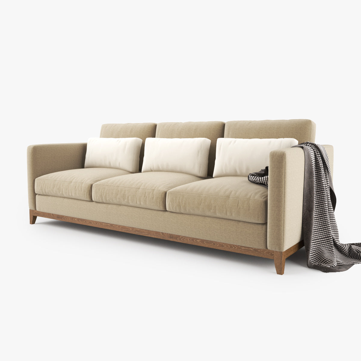 Crate and Barrel Taraval 3 Seat Sofa 3D Model