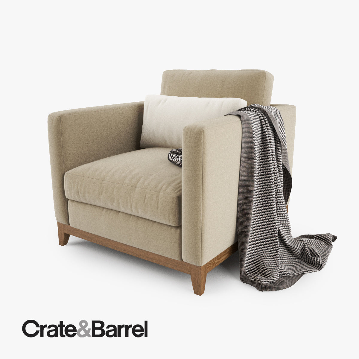 Crate and Barrel Taraval Armchair 3D Model