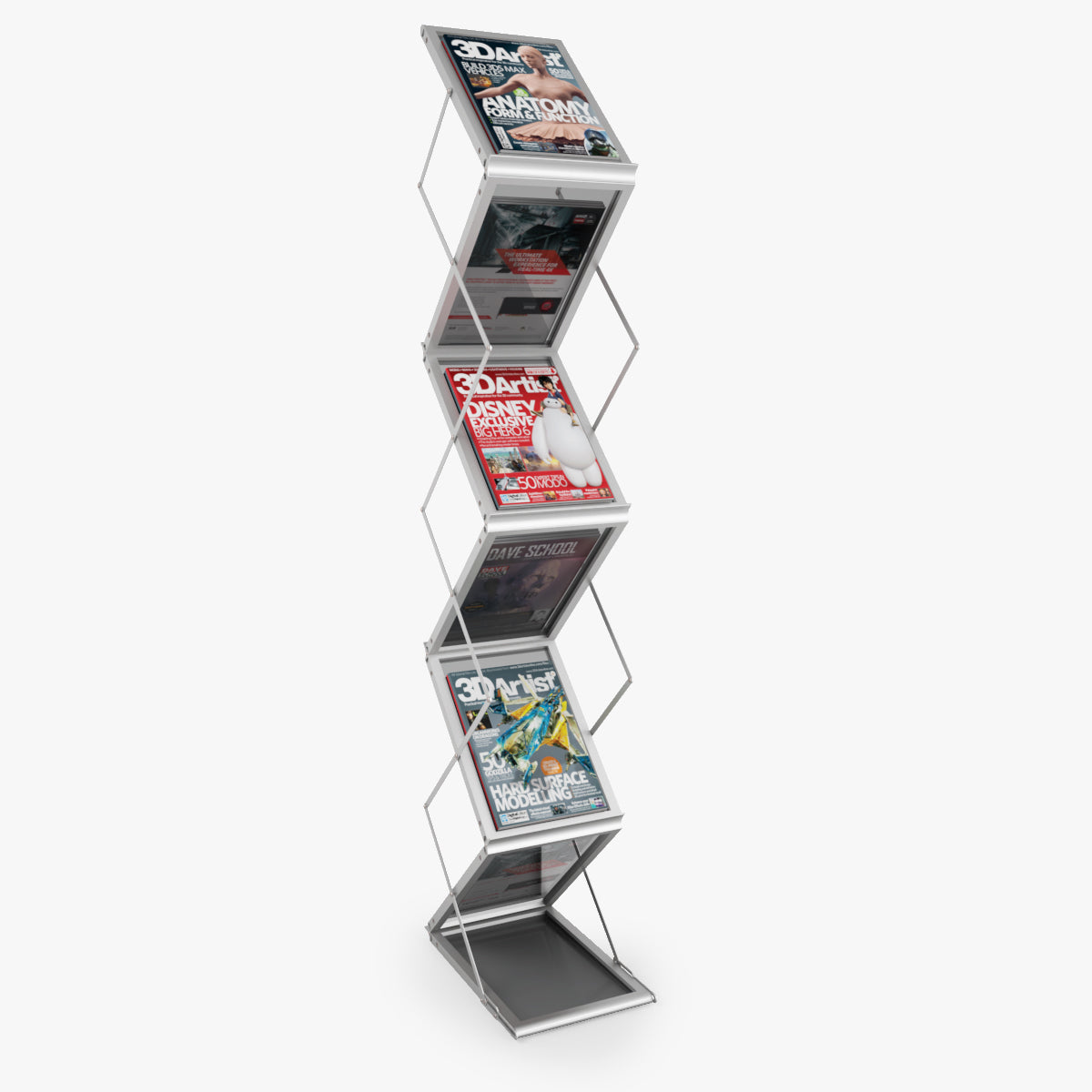 Folding Brochure Stand 3D Model