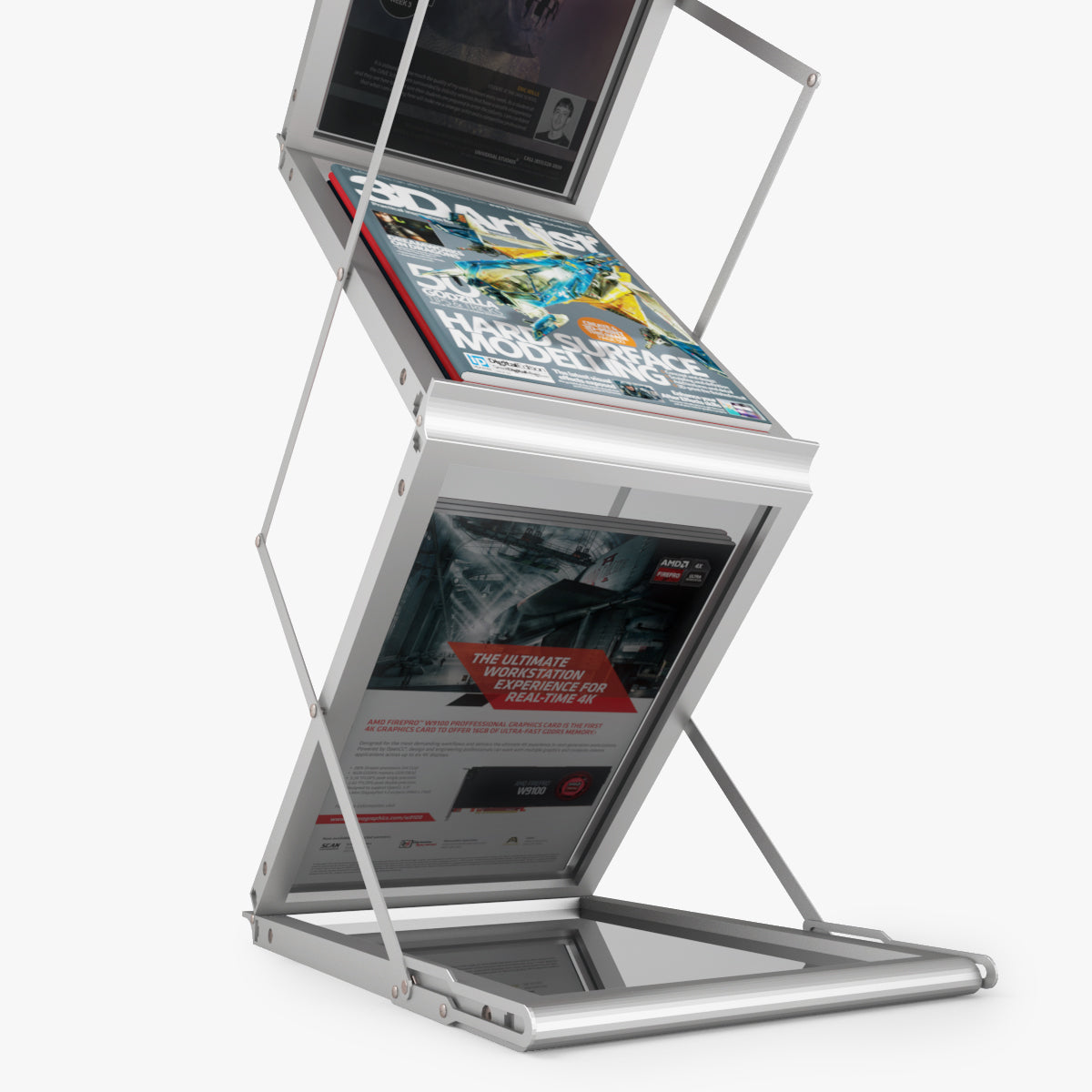 Folding Brochure Stand 3D Model