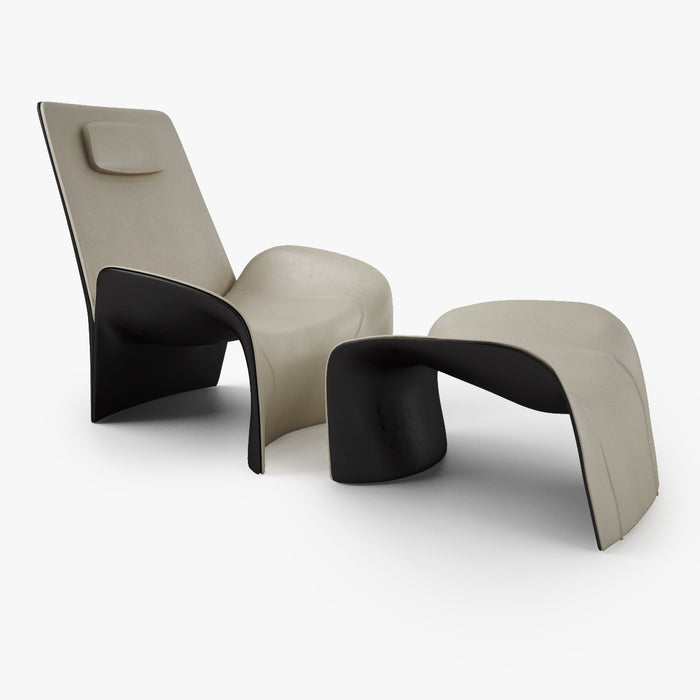FREE Giorgetti Eva Armchair and Stool 3D Model