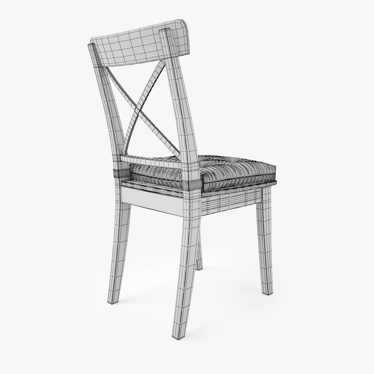 IKEA Ingolf Chair and Malinda Cushion 3D Model