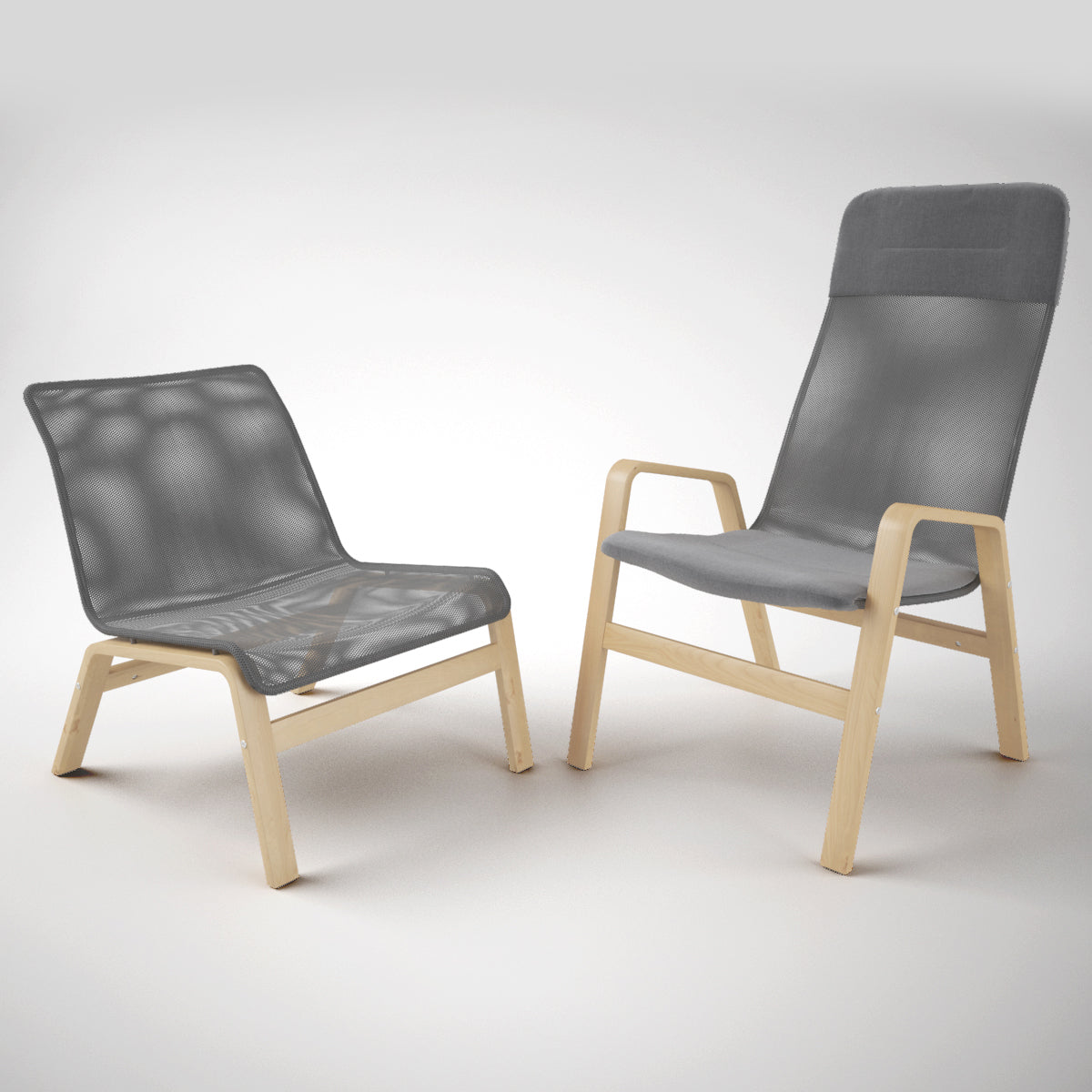 IKEA Nolbyn Chair and Nolmyra Armchair 3D Model