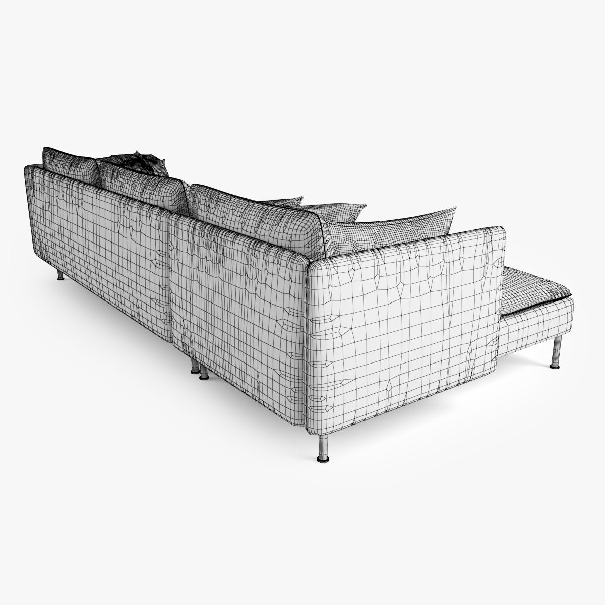 IKEA Soderhamn Sofa and Chaise Lounge 3D Model