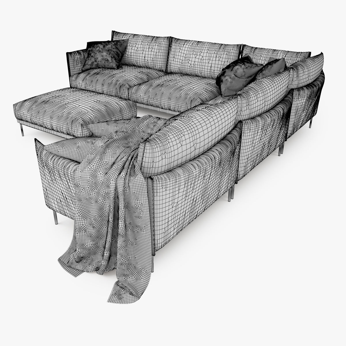 Moroso Gentry Modular Sofa 3D Model