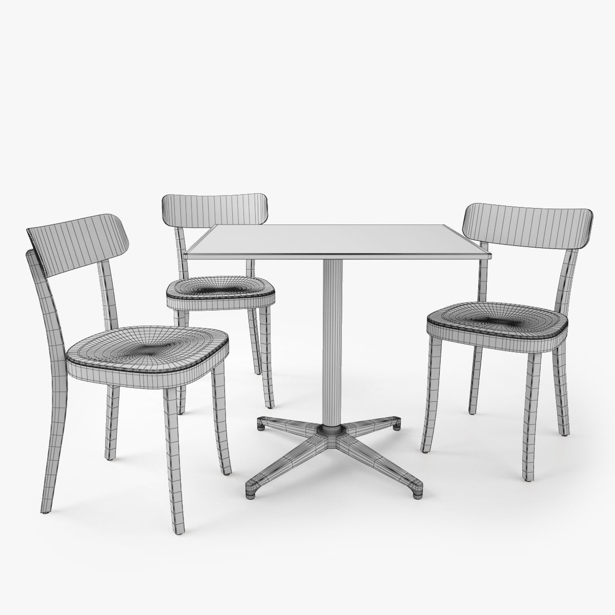 FREE Vitra Basel Chair and Bistro Table 3D Model