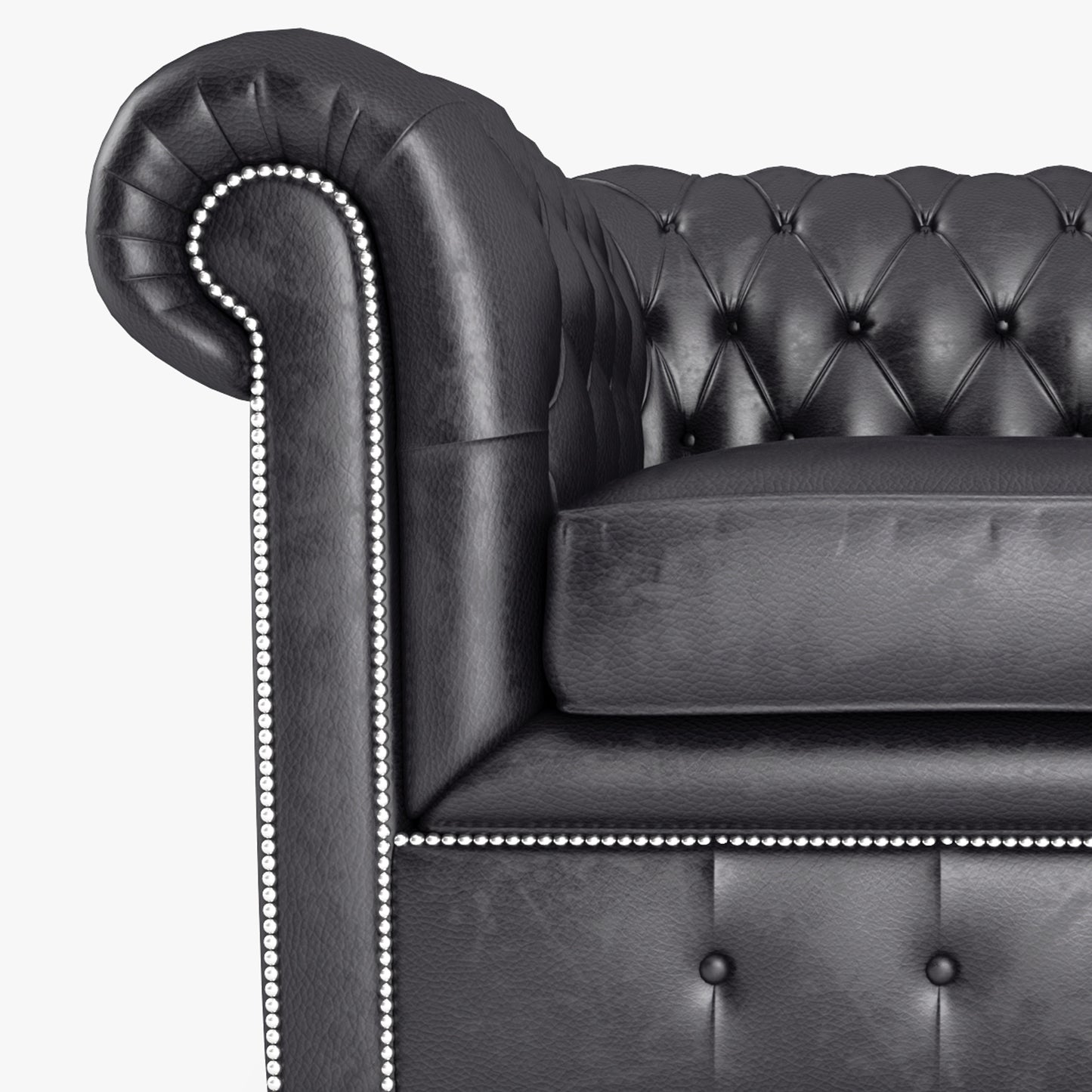 William Blake Armchair Chesterfield Leather 3D Model