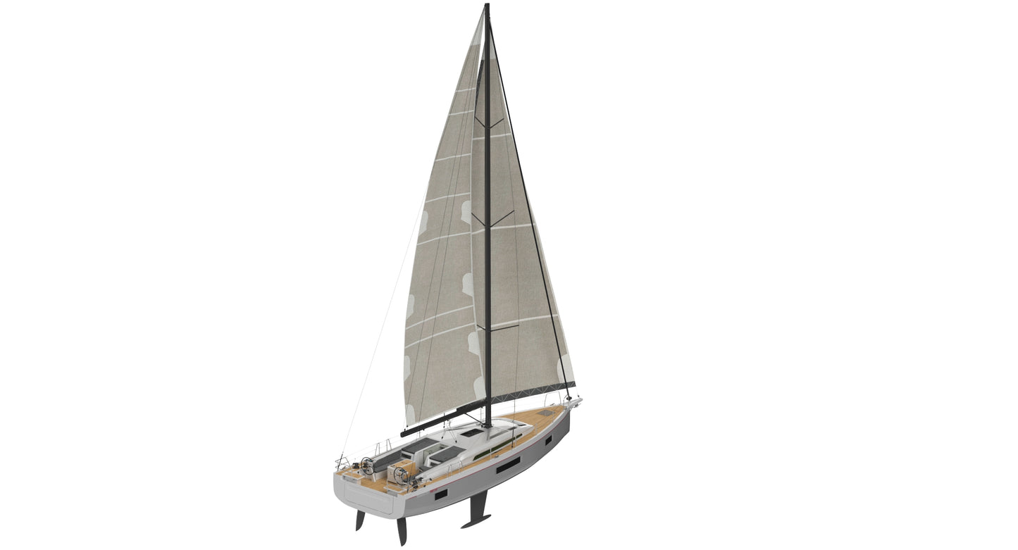Beneteau Oceanis 51.1 Sailing Yacht 3D Model