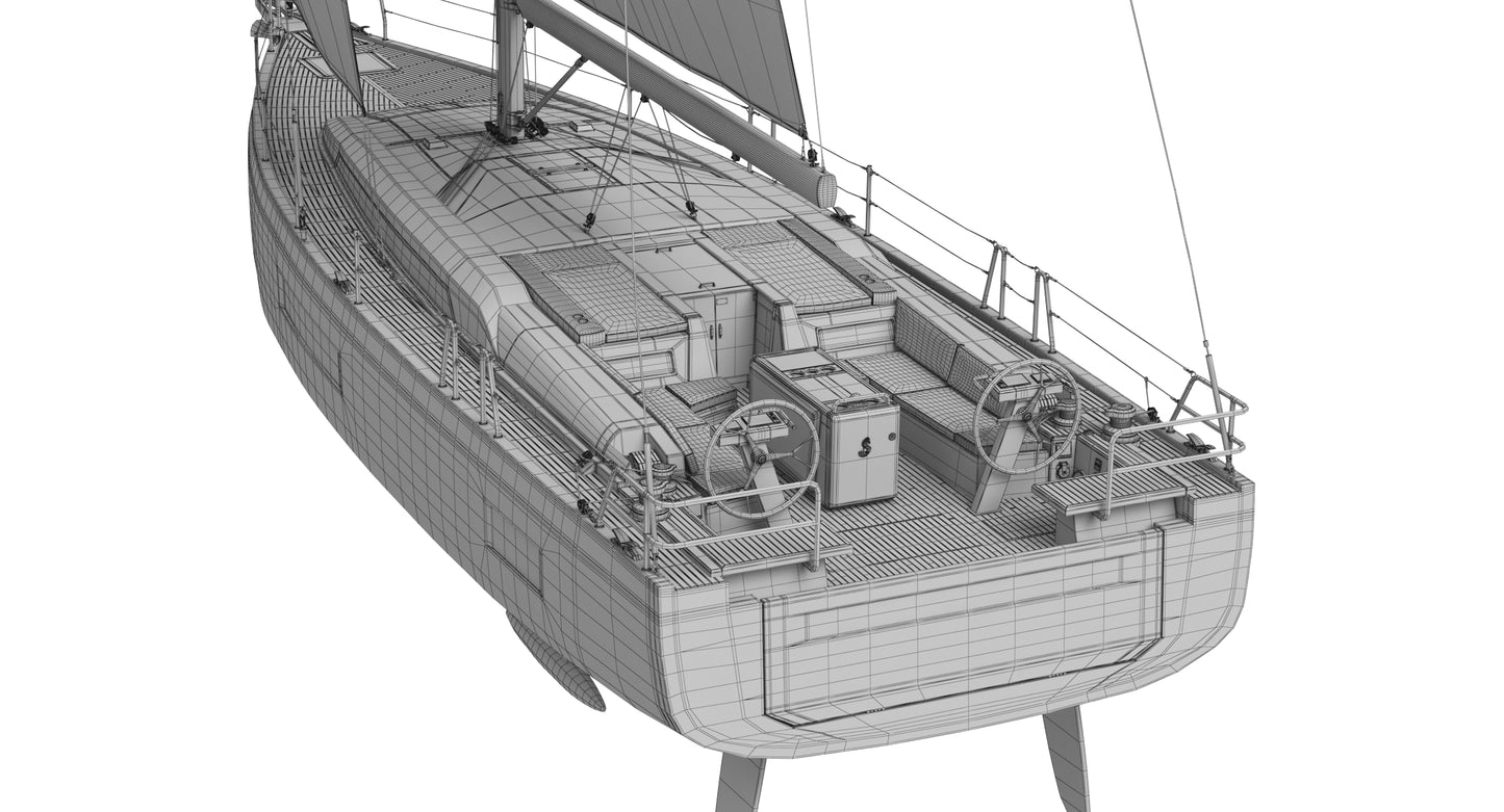 Beneteau Oceanis 51.1 Sailing Yacht 3D Model