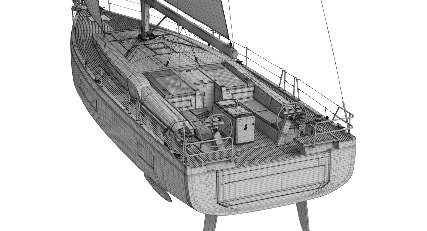 Beneteau Oceanis 51.1 Sailing Yacht 3D Model