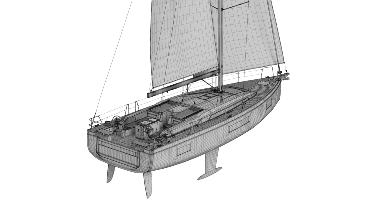 Beneteau Oceanis 51.1 Sailing Yacht 3D Model