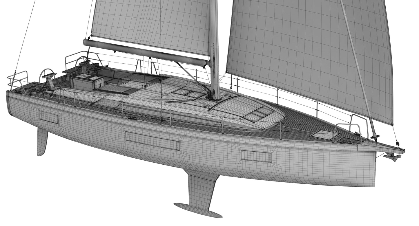 Beneteau Oceanis 51.1 Sailing Yacht 3D Model