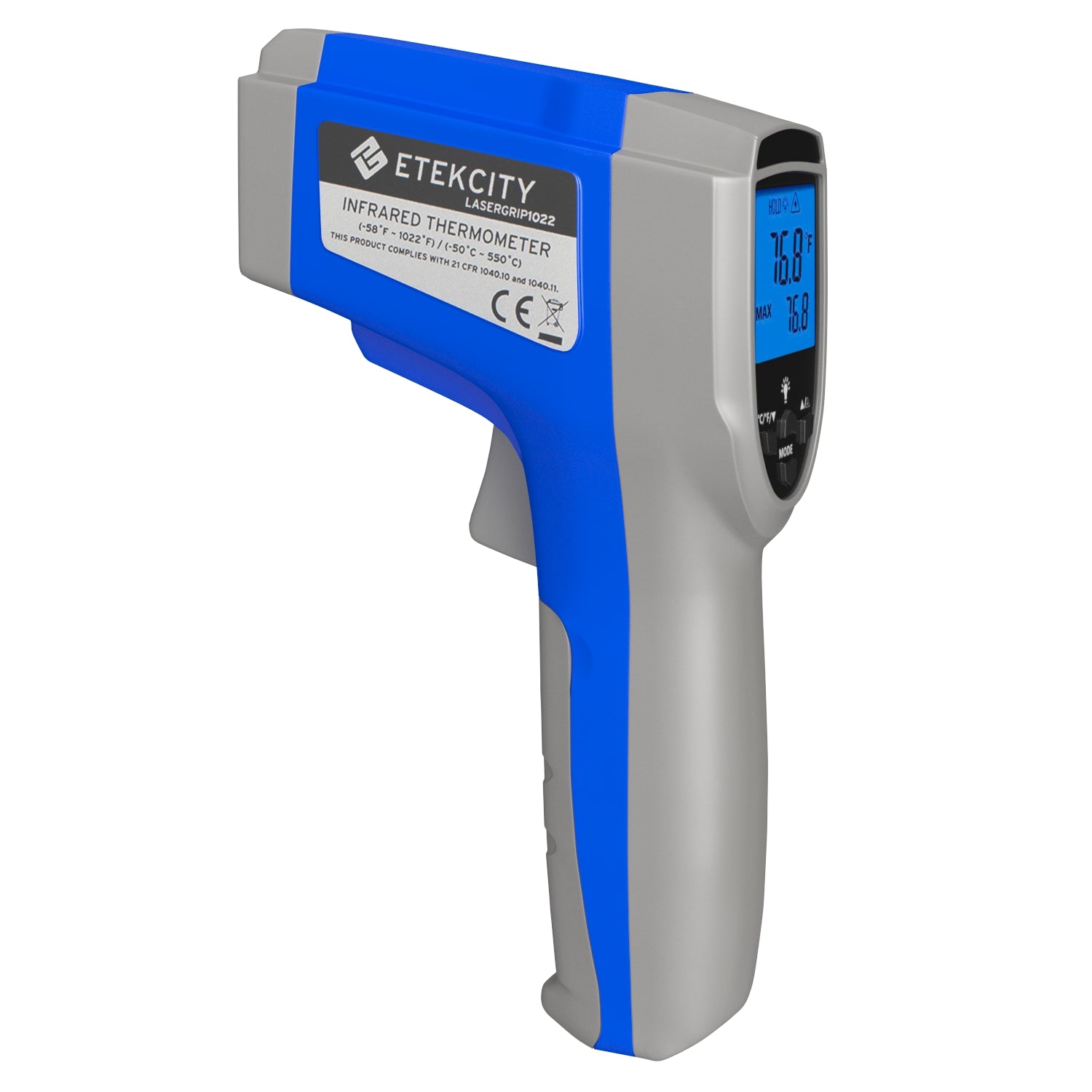 MESTEK IR02C Laser-Infrarot-Thermometer – Berührungslose Temperatur- & Feuchtemessung (-50 Bis 800°C)