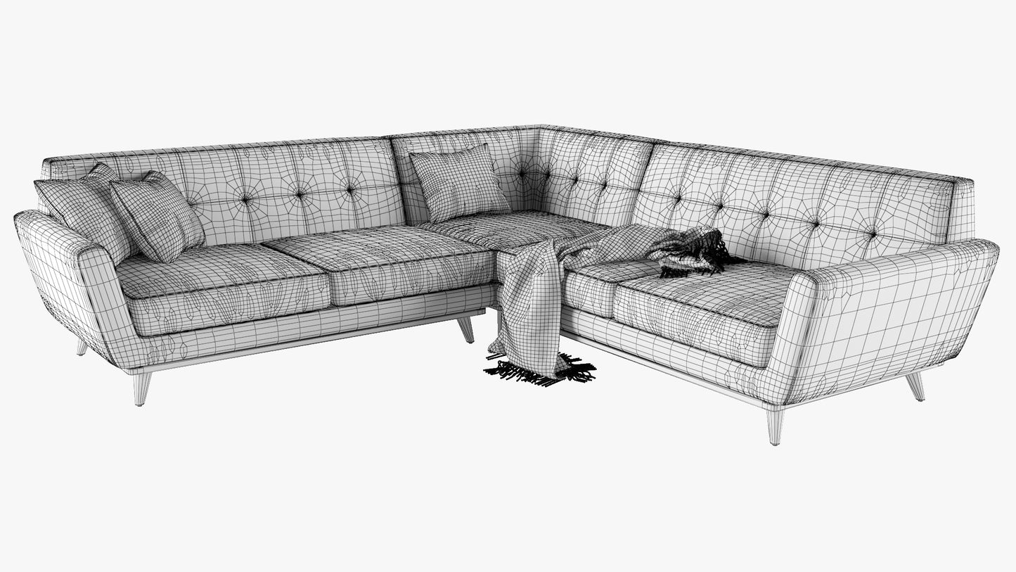 Joybird Hughes Corner Sectional Sofa 3D Model