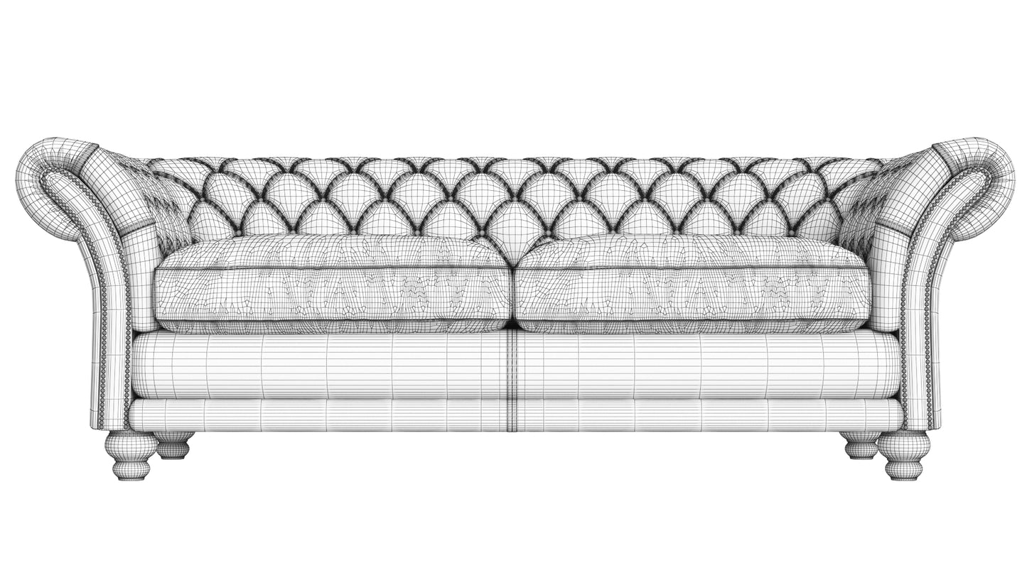 Kingston Classic Chesterfield Sofa 3D Model