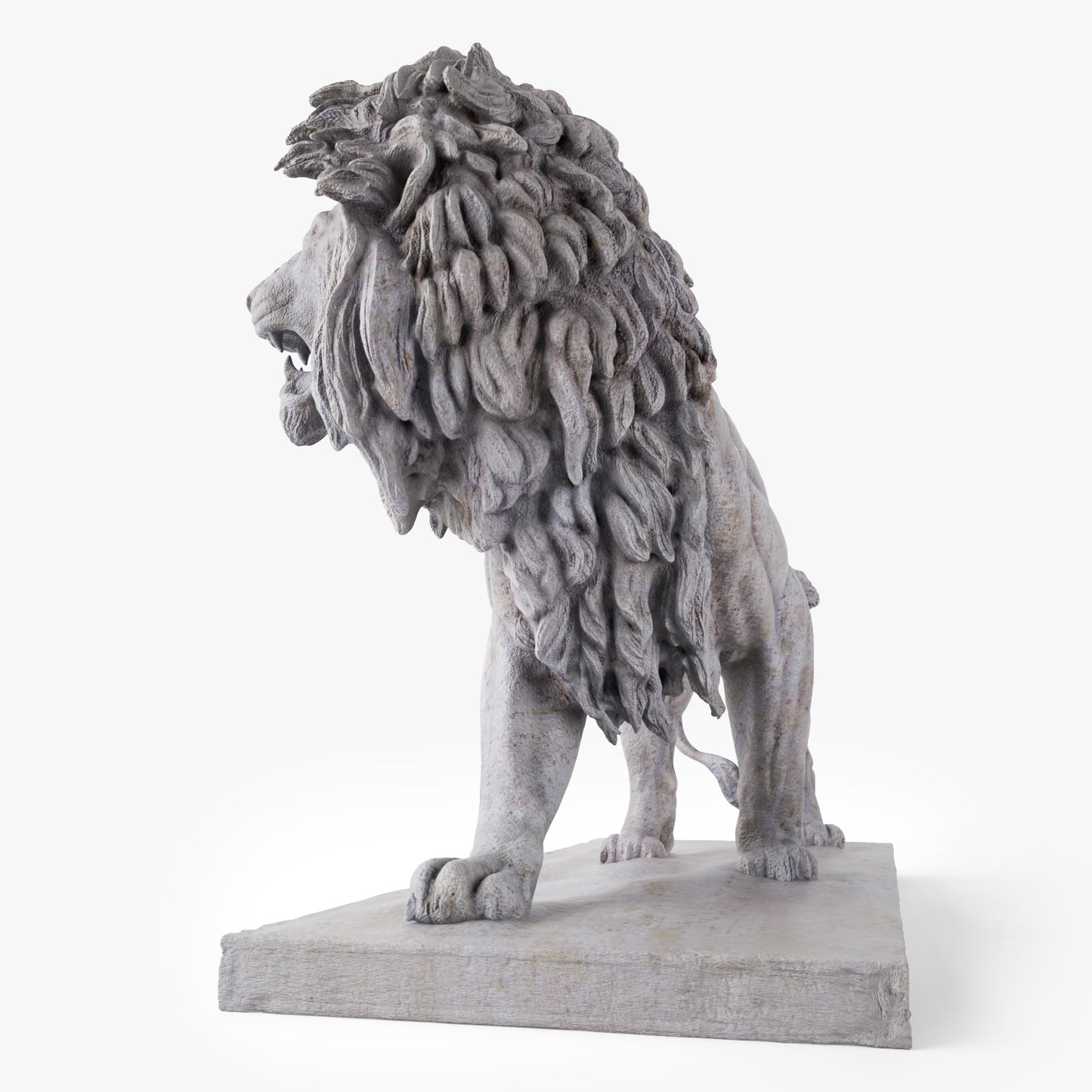 Stone Lion Statue Sculpture 3D Model