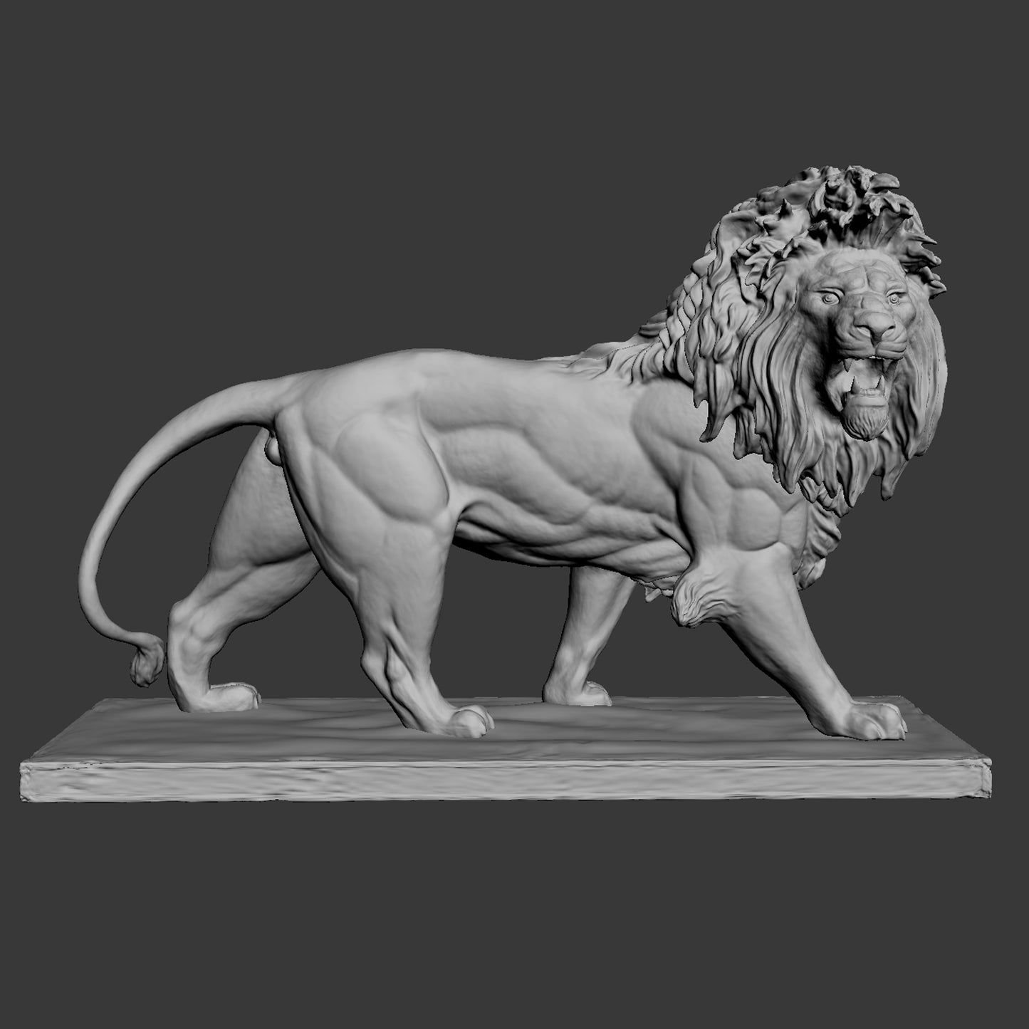 Stone Lion Statue Sculpture 3D Model