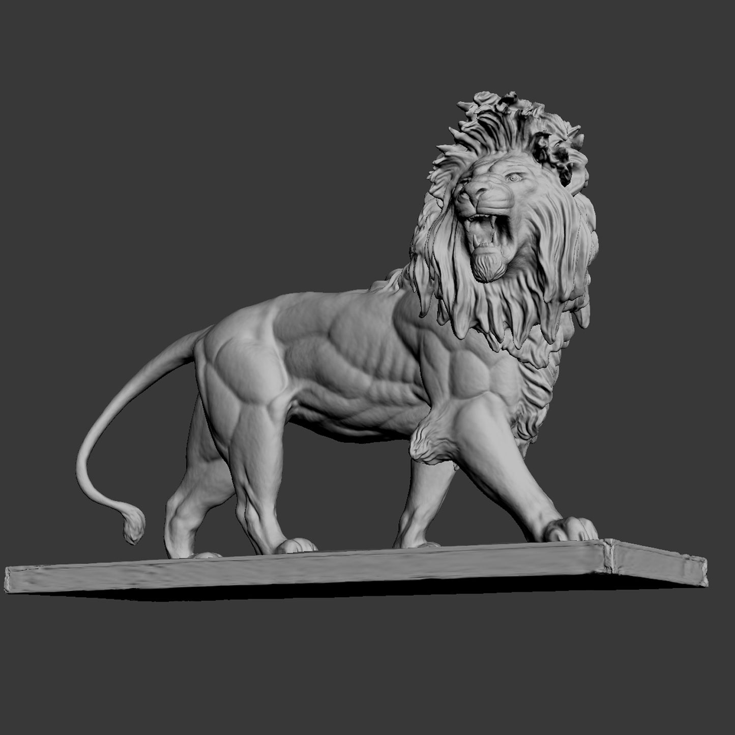 Stone Lion Statue Sculpture 3D Model
