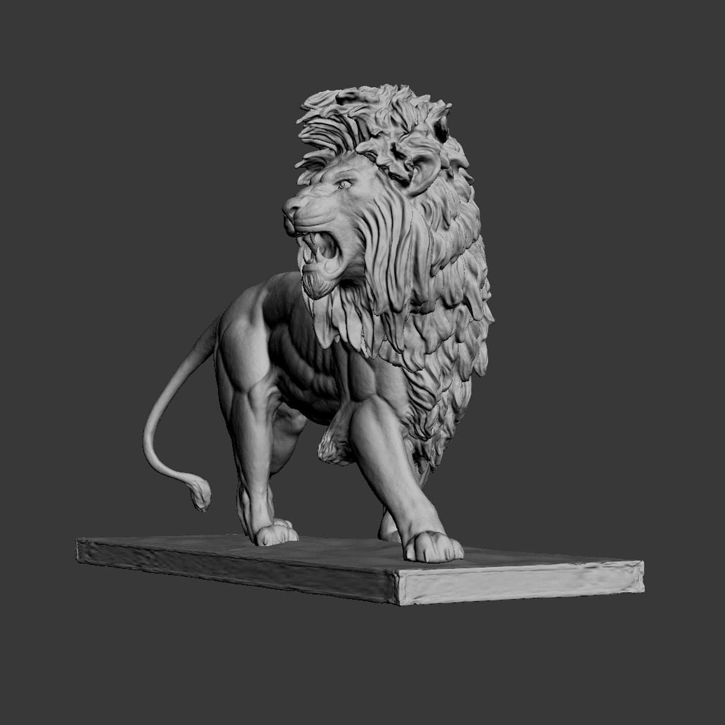 Stone Lion Statue Sculpture 3D Model