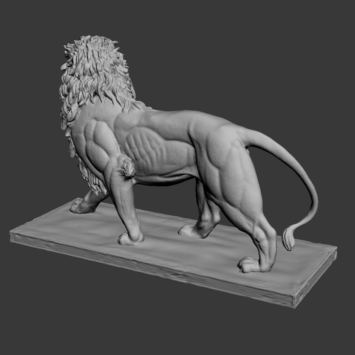 Stone Lion Statue Sculpture 3D Model