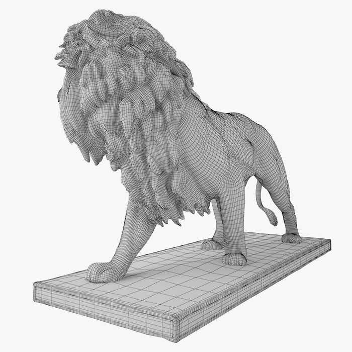Stone Lion Statue Sculpture 3D Model
