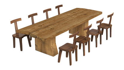 Sculptural Dining Table and T-Chairs 3D Model