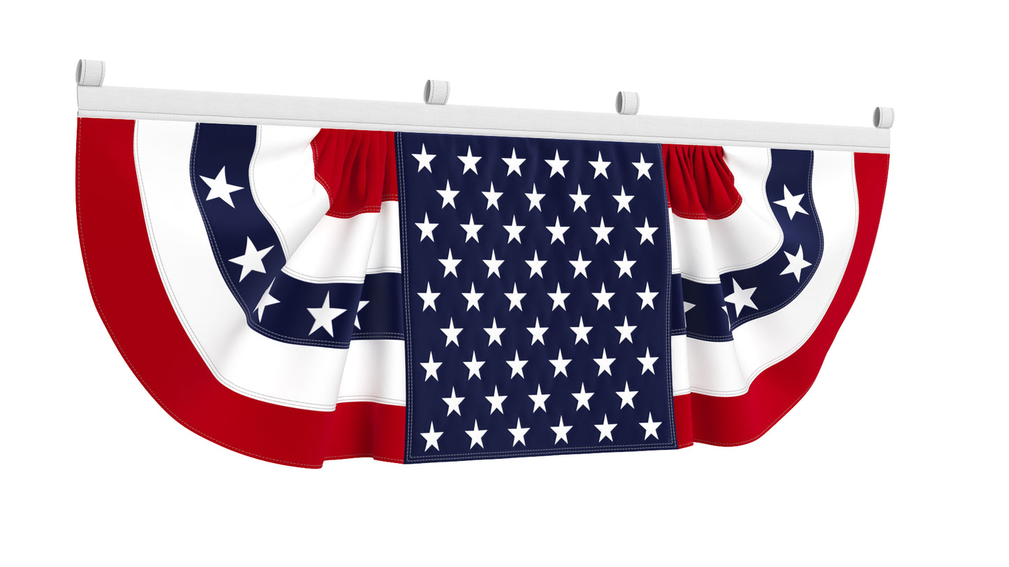 American Flag Bunting Banner Set 3D Model