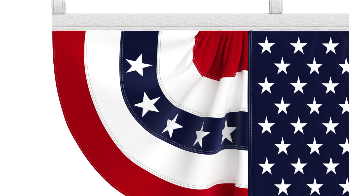 American Flag Bunting Banner Set 3D Model