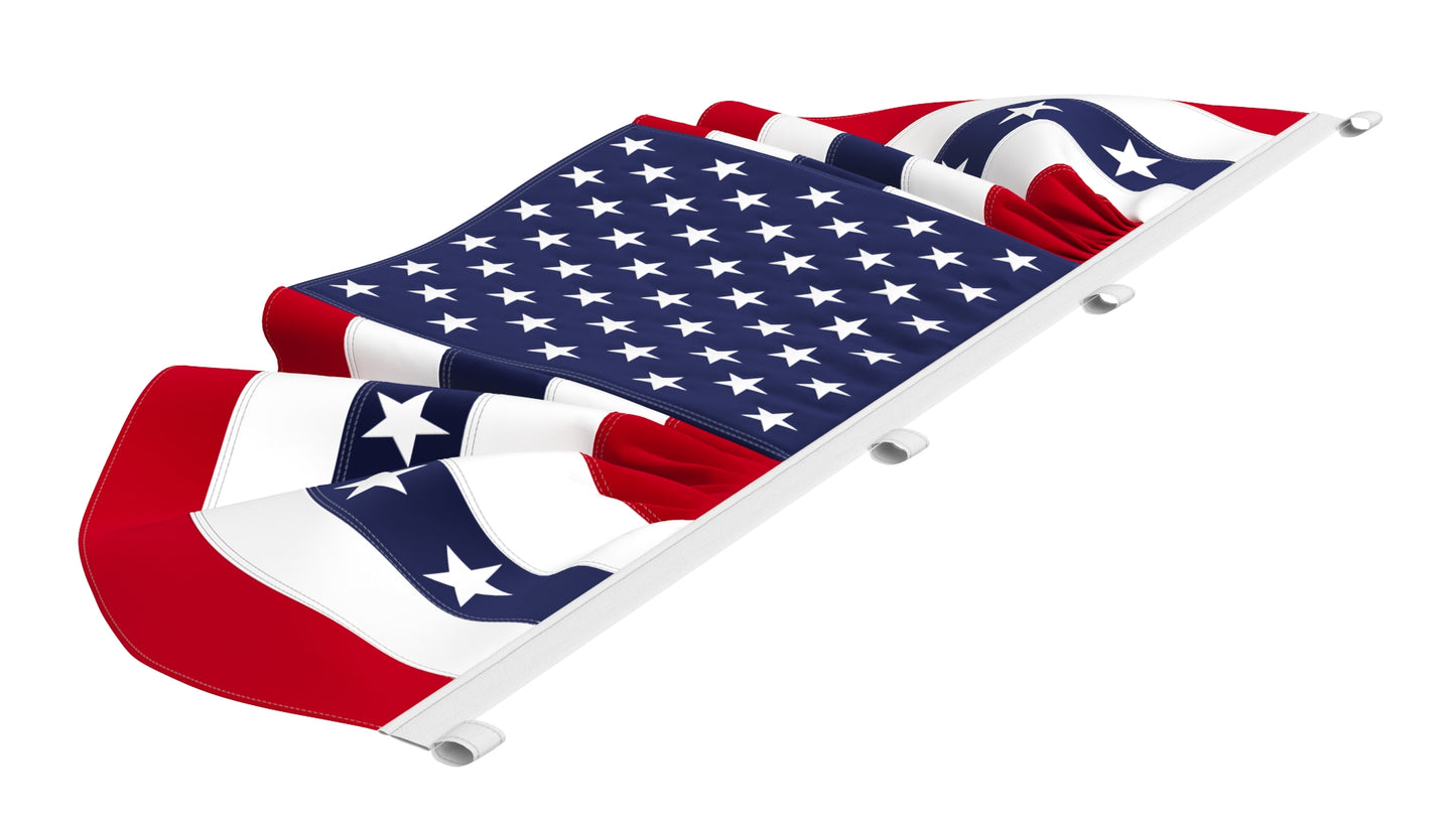 American Flag Bunting Banner Set 3D Model