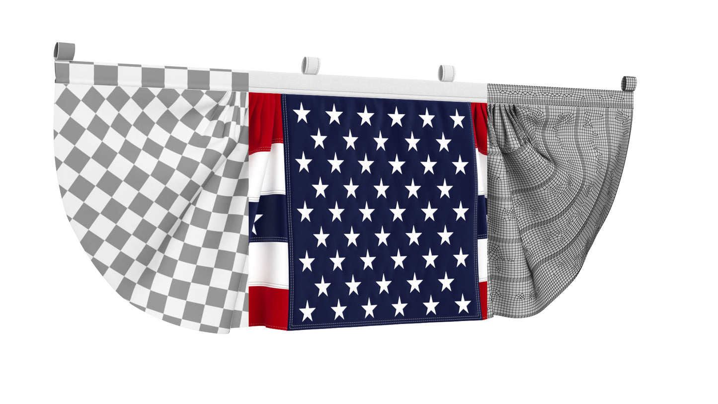 American Flag Bunting Banner Set 3D Model