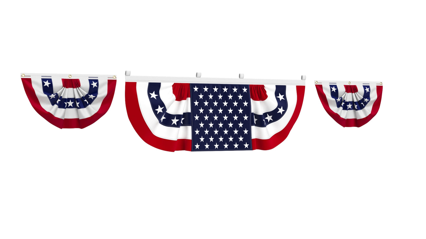 American Flag Bunting Banner Set 3D Model