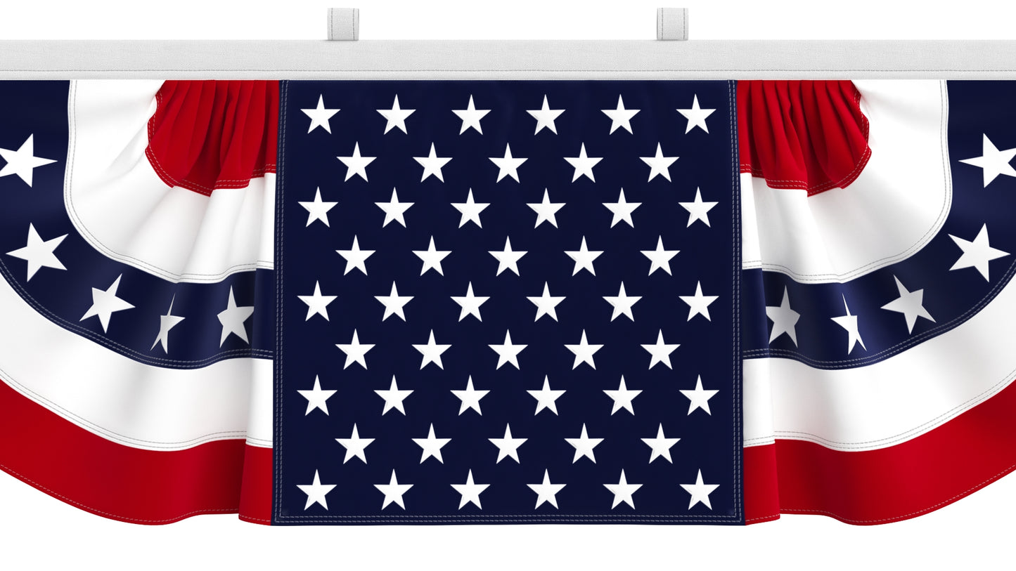 American Flag Bunting Banner Set 3D Model