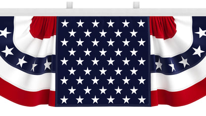 American Flag Bunting Banner Set 3D Model