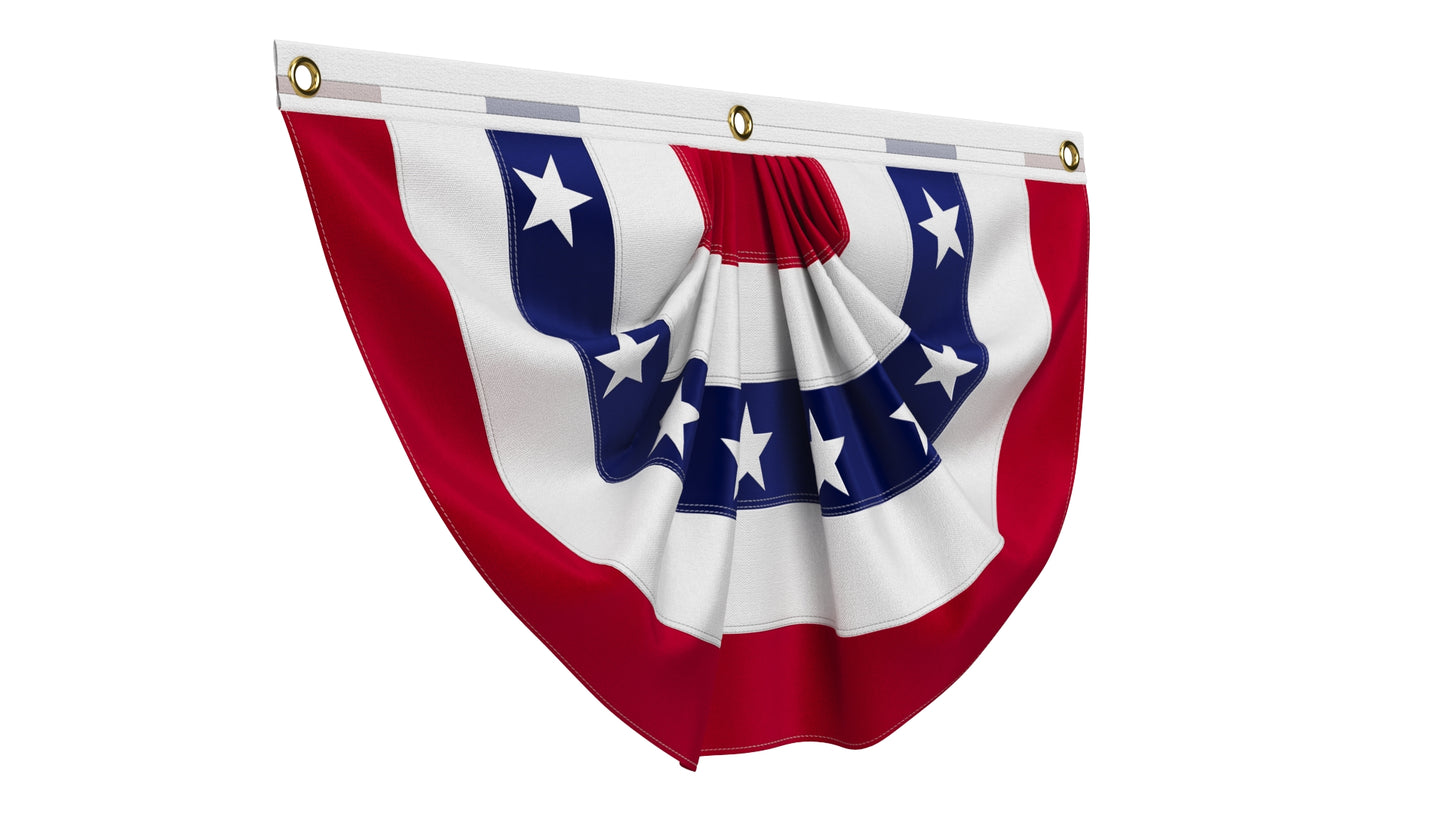 American Flag Bunting Banner Set 3D Model