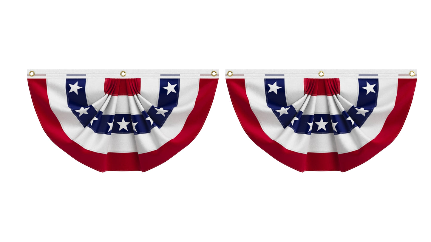 American Flag Bunting Banner Set 3D Model