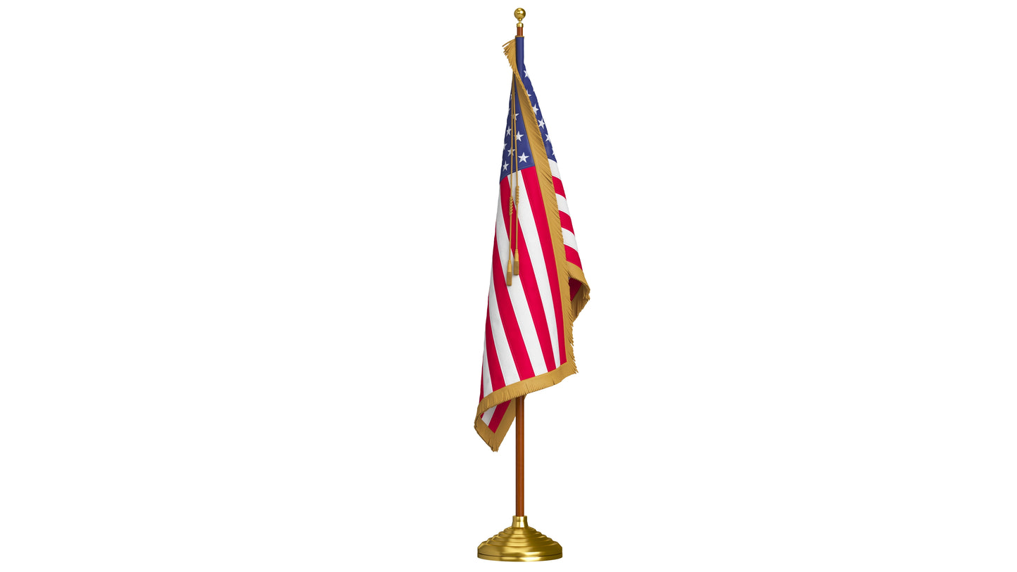 American Flag Indoor 3D Model