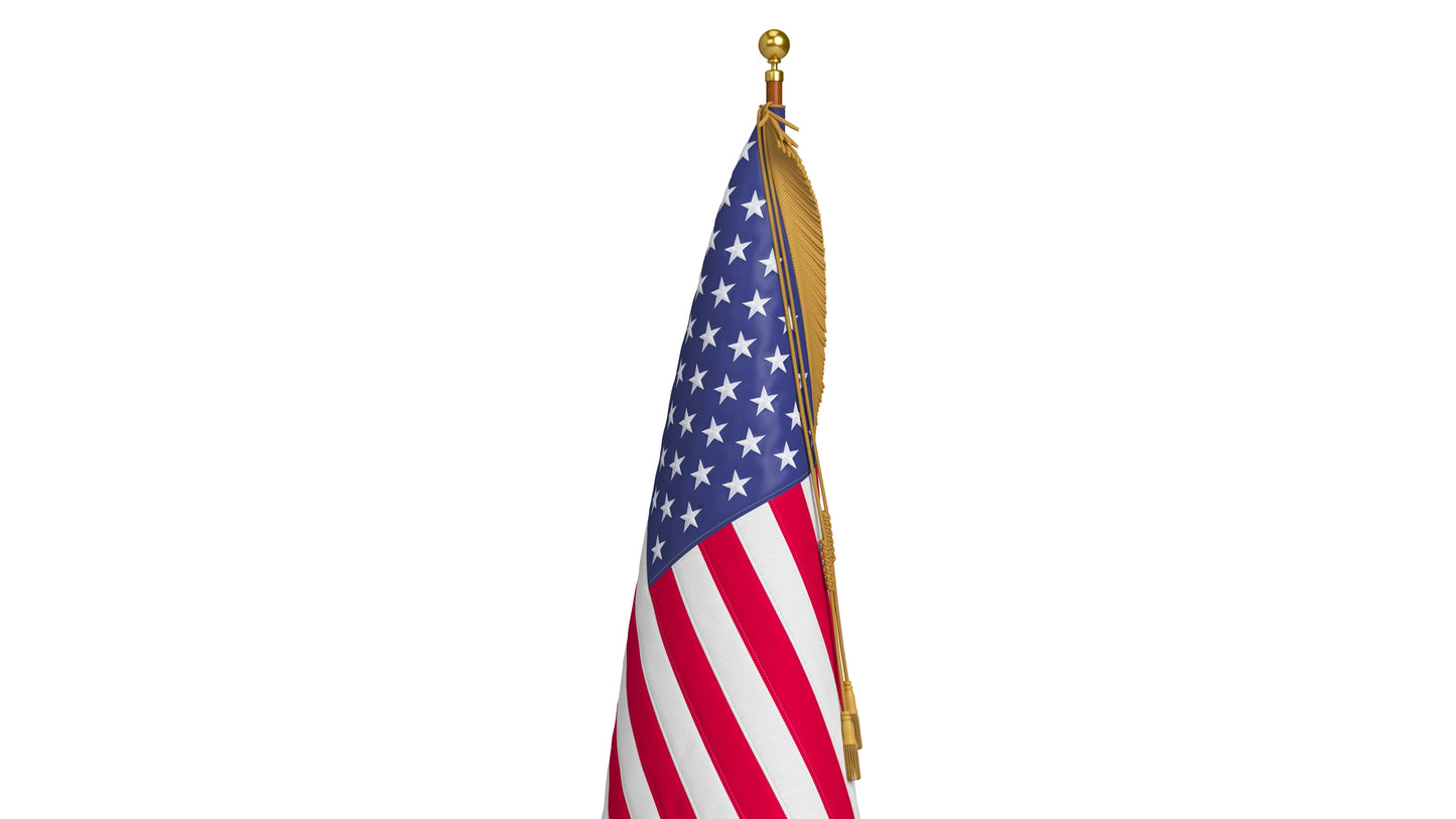 American Flag Indoor 3D Model