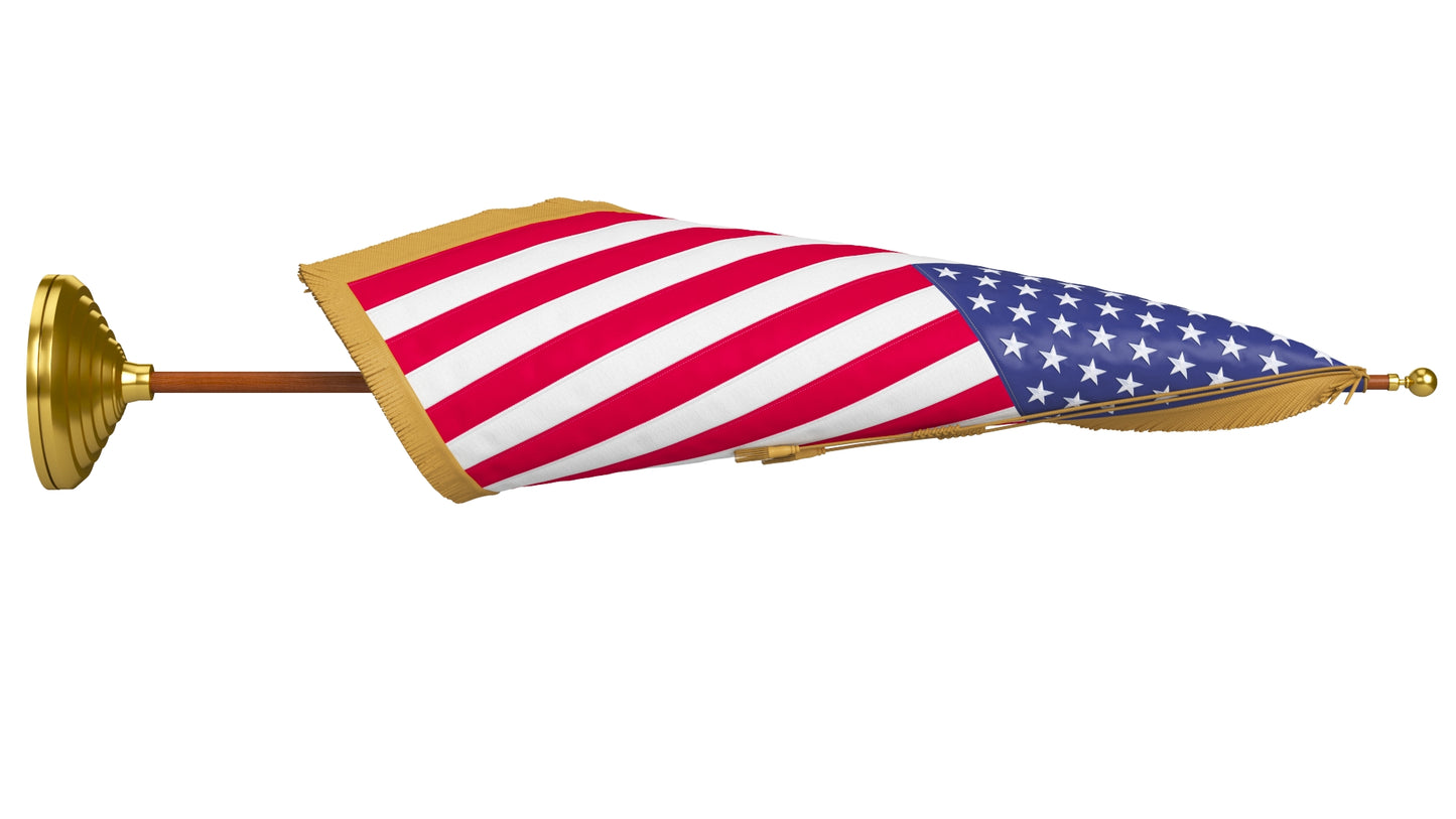 American Flag Indoor 3D Model