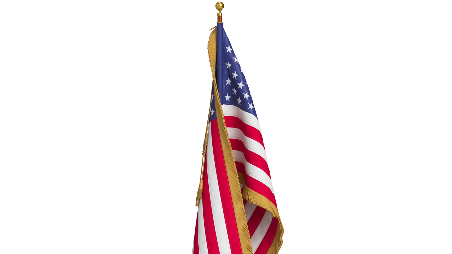 American Flag Indoor 3D Model