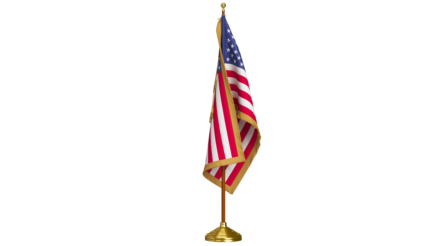 American Flag Indoor 3D Model