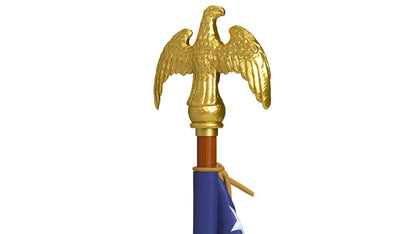 American Flag Indoor with Pole Eagle Topper 3D Model